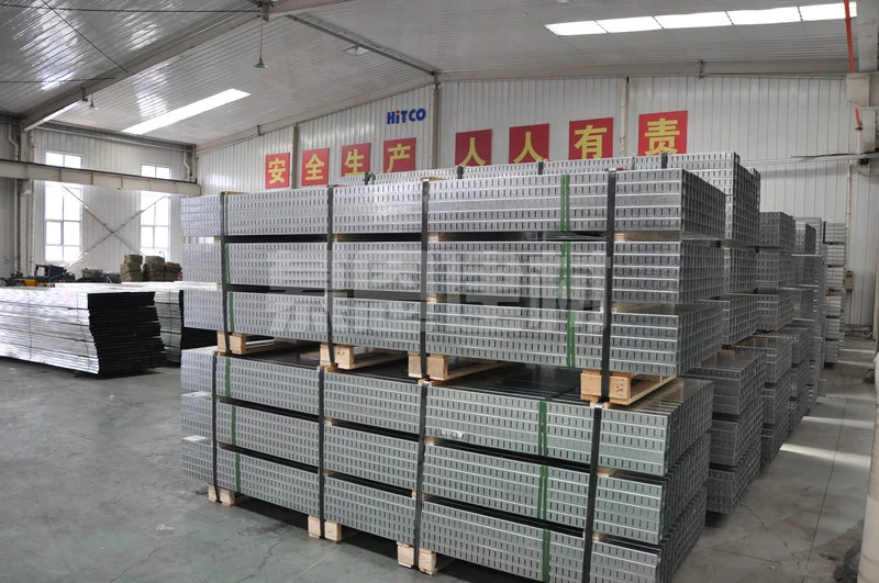 Galvanized steel profiles packed in the HITCO warehouse